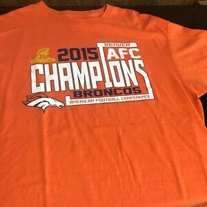 Vintage Denver Broncos 2015 AFC Champions T-shirt Orange Medium Collectible Rare